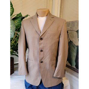 Michael Kors Men's 36S Sport Coat Jacket 100% Wool Beige 3-Button/Two-Vent B536